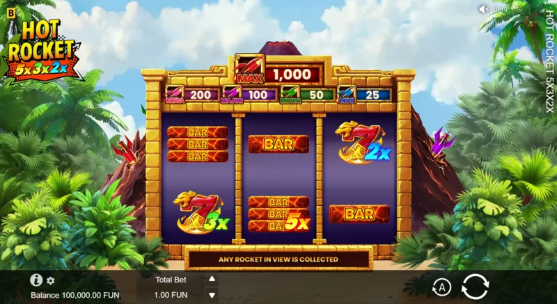 Hot Rocket 5x 3x 2x - การหมุนพื้นฐานพร้อมตัวคูณโอเวอร์เลย์บนวงล้อ